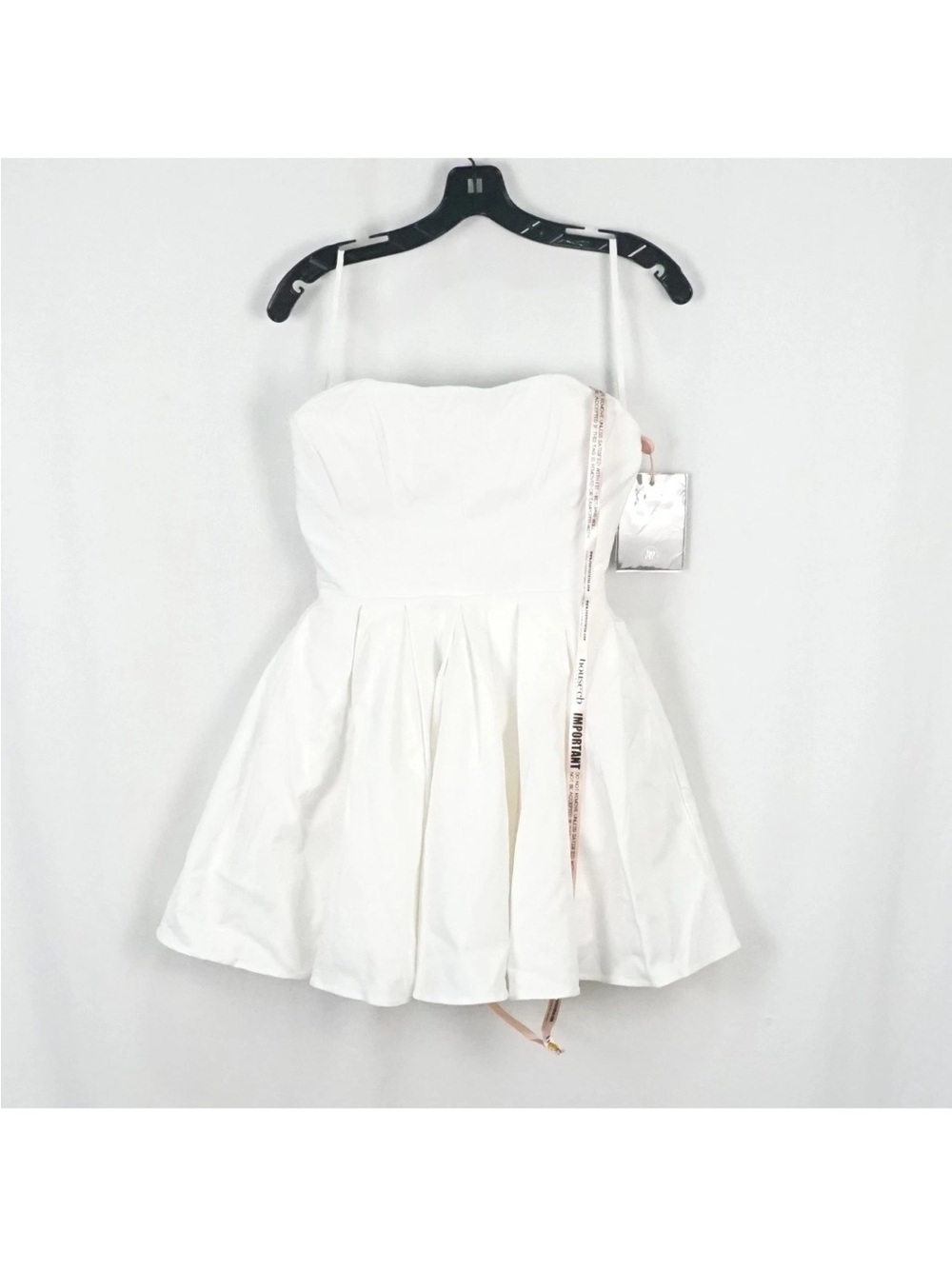 House of CB Emmanuela White Strapless Corset Pleated Mini Dress S NWT